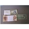 Image 1 : Eight 1973 Canadian $1 bills, twenty five 1986 Canadian $2 bills and one 1954 Canadian $1 bills