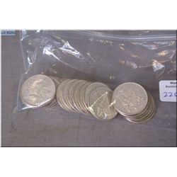 Twenty 1950's thru 1966 Canadian 50 cent coins