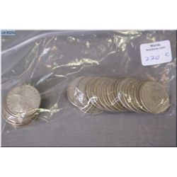 Twenty 1950's thru 1966 Canadian 50 cent coins