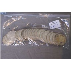 Twenty 1950's thru 1966 Canadian 50 cent coins
