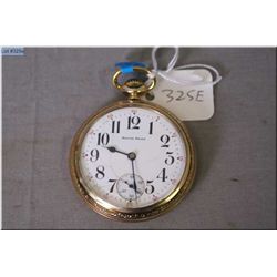 South Bend size 18, 9 jewel Model 209 open face and gold filled pocket watch made in 1917, working a
