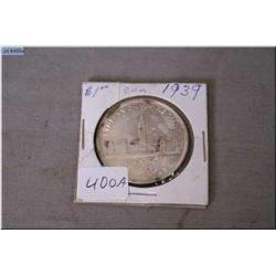 A 1937 Canadian silver dollar