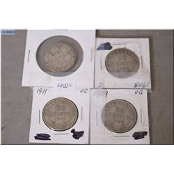 Four Newfoundland fifty cent coin 1908-1918