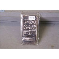 A ten ounce 999 fine silver bar
