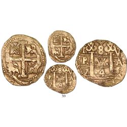 Lima, Peru, cob 8 escudos, 1743/2V, rare, from an unidentified 1740s wreck north of Haiti.