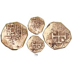 Seville, Spain, cob 2 escudos, Philip III, assayer not visible.
