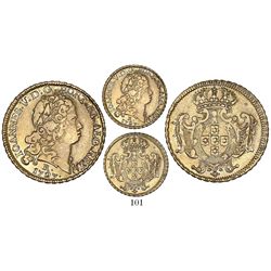 Brazil (Rio mint), 3200 reis, Joao V, 1727-R, full edge, extremely rare (2 or 3 known), finest known