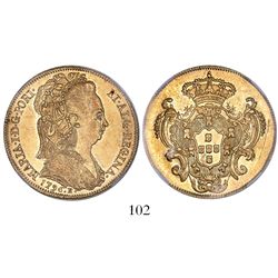 Brazil (Rio mint), 6400 reis, Maria I, 1796-R, encapsulated NGC AU 53.