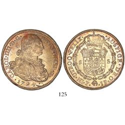 Popayan, Colombia, bust 8 escudos, Charles IV, 1794JF.