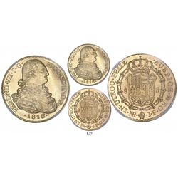 Bogota, Colombia, bust 8 escudos, Ferdinand VII (bust of Charles IV), 1813/2JF, encapsulated NGC MS 