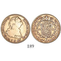 Madrid, Spain, bust 2 escudos, Charles III, 1786/4DV.