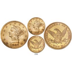 USA (New Orleans mint), $10 coronet Liberty "eagle," 1847-O, encapsulated NGC AU 53, from the SS Rep