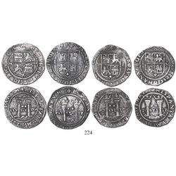 Lot of 4 Mexico City, Mexico, 2 reales, Charles-Joanna, "Late Series," assayers G and L.