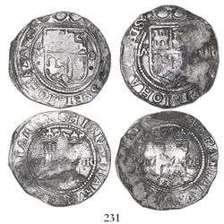 Lot of 2 Mexico City, Mexico, 4 reales, Charles-Joanna, "Late Series," assayer O to right, mintmark