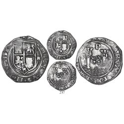 Lima, Peru, 2 reales, Philip II, assayer R (Rincon) to right (very rare), motto PL-VSV-L, obverse le