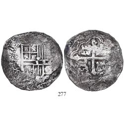 Mexico City, Mexico, cob 8 reales, 1615F, very rare.