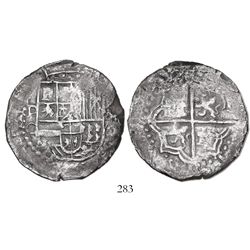Potosi, Bolivia, cob 8 reales, Philip III, assayer C, rare.