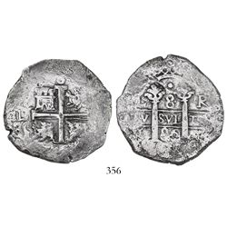 Lima, Peru, cob 8 reales, 1686R.