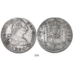 Potosi, Bolivia, bust 8 reales, Charles III, 1776JR, desirable date.