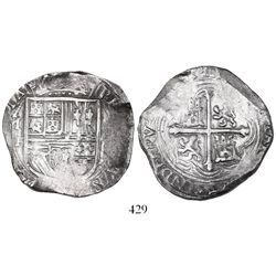 Mexico City, Mexico, cob 8 reales, Philip II, assayer F.