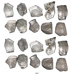 Lot of 10 Mexico City, Mexico, cob 4 reales, Charles II, assayers not visible, all ex-Pasay hoard.