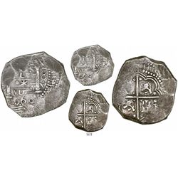 Lima, Peru, cob 8 reales, 1660V, "Star of Lima" type (Series III), very rare.