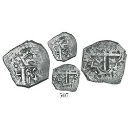 Lima, Peru, cob 1 real, 1660V, "Star of Lima" type (Series III), very rare.
