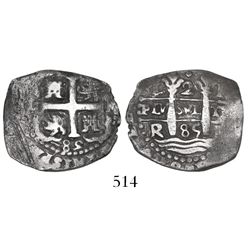 Lima, Peru, cob 2 reales, 1685R.