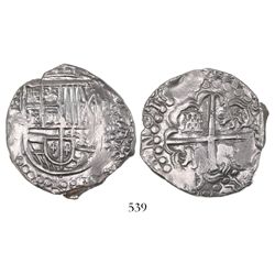 Potosi, Bolivia, cob 8 reales, Philip IV, assayer not visible (late 1620s).