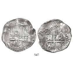 Potosi, Bolivia, cob 8 reales, 1646, assayer not visible.