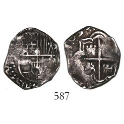 Potosi, Bolivia, cob 1 real, 1635T, rare.