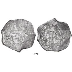 Potosi, Bolivia, cob 8 reales, 1698F.