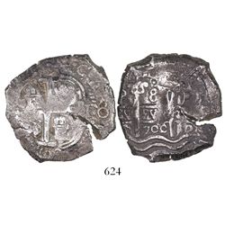 Potosi, Bolivia, cob 8 reales, 1700F.