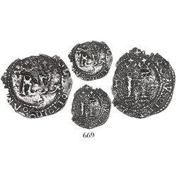Santo Domingo, Dominican Republic, 1/2 real, Charles-Joanna, no assayer (F), mintmark P to left and