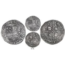 Panama, cob 2 reales, Philip II, assayer oB to left, very rare.