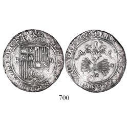 Seville, Spain, 2 reales, Ferdinand-Isabel, assayer * on reverse.