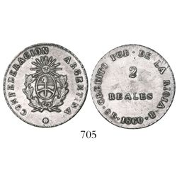 La Rioja, Argentina, 2 reales, 1860-B.