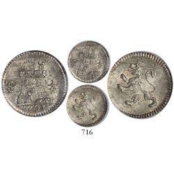 Potosi, Bolivia, 1/4 real, 1798, encapsulated NGC MS 66, finest and only graded specimen in NGC cens