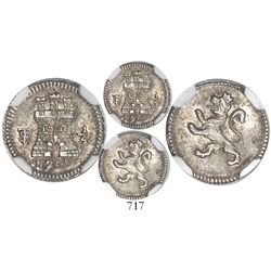 Potosi, Bolivia, 1/4 real, 1799, encapsulated NGC MS 64, tied for second finest known in NGC census.