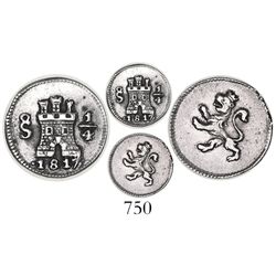 Santiago, Chile, 1/4 real, 1817.