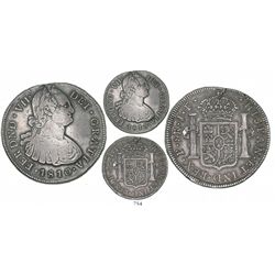 Popayan, Colombia, bust 8 reales, Ferdinand VII (bust of Charles IV), 1810JF (date altered), Calbeto