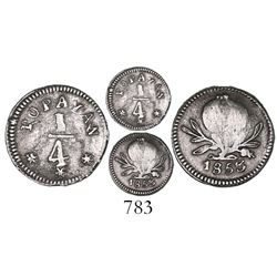 Popayan, Colombia, 1/4 real, 1853, rare.