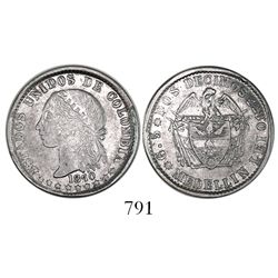 Medellin, Colombia, 2 decimos, 1870.