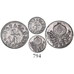 Popayan, Colombia, 1/4 decimo, 1865/4.