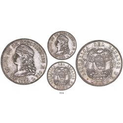 Quito, Ecuador, 5 francos, 1858GJ, rare.
