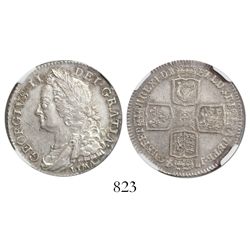 Great Britain (London, England), shilling, George II, 1746, with LIMA below bust of king, encapsulat