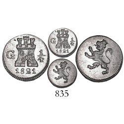 Guatemala, 1/4 real, 1821.