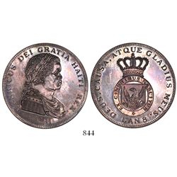 Haiti, 1 crown, Henri, 1811 / L'an 8, proof pattern restrike (modern), plain edge.