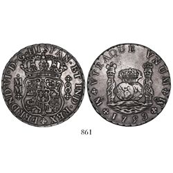 Mexico City, Mexico, pillar 8 reales, Ferdinand VI, 1759MM.