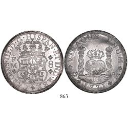 Mexico City, Mexico, pillar 8 reales, Charles III, 1771FM.